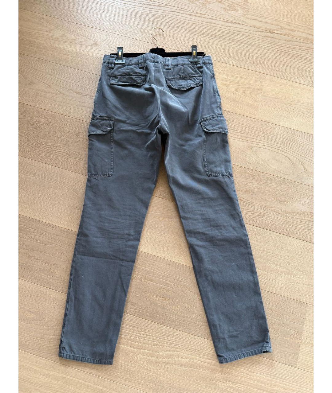 BRUNELLO CUCINELLI Антрацитовые хлопковые брюки чинос, фото 2