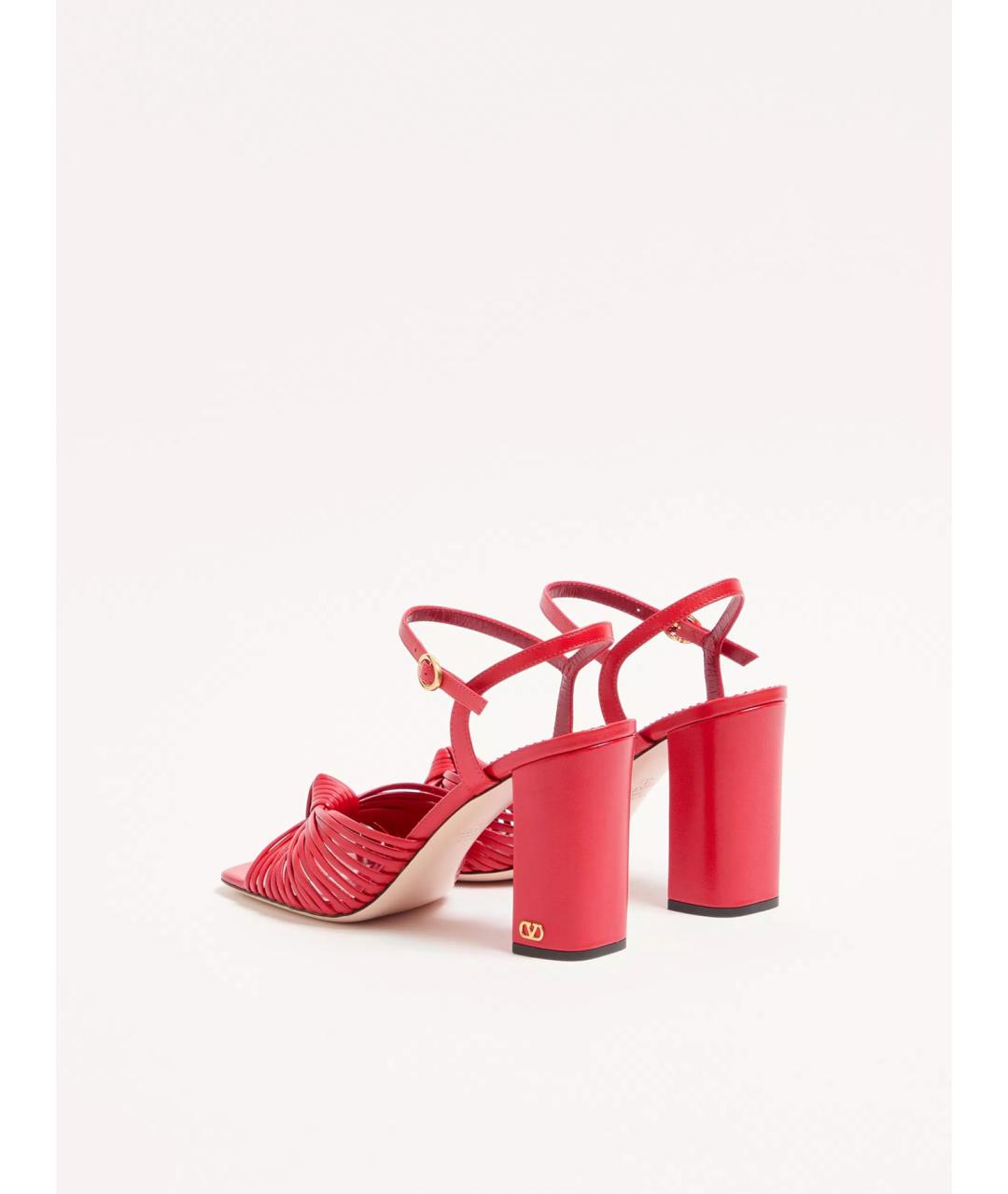 VALENTINO Красные кожаные босоножки, фото 4