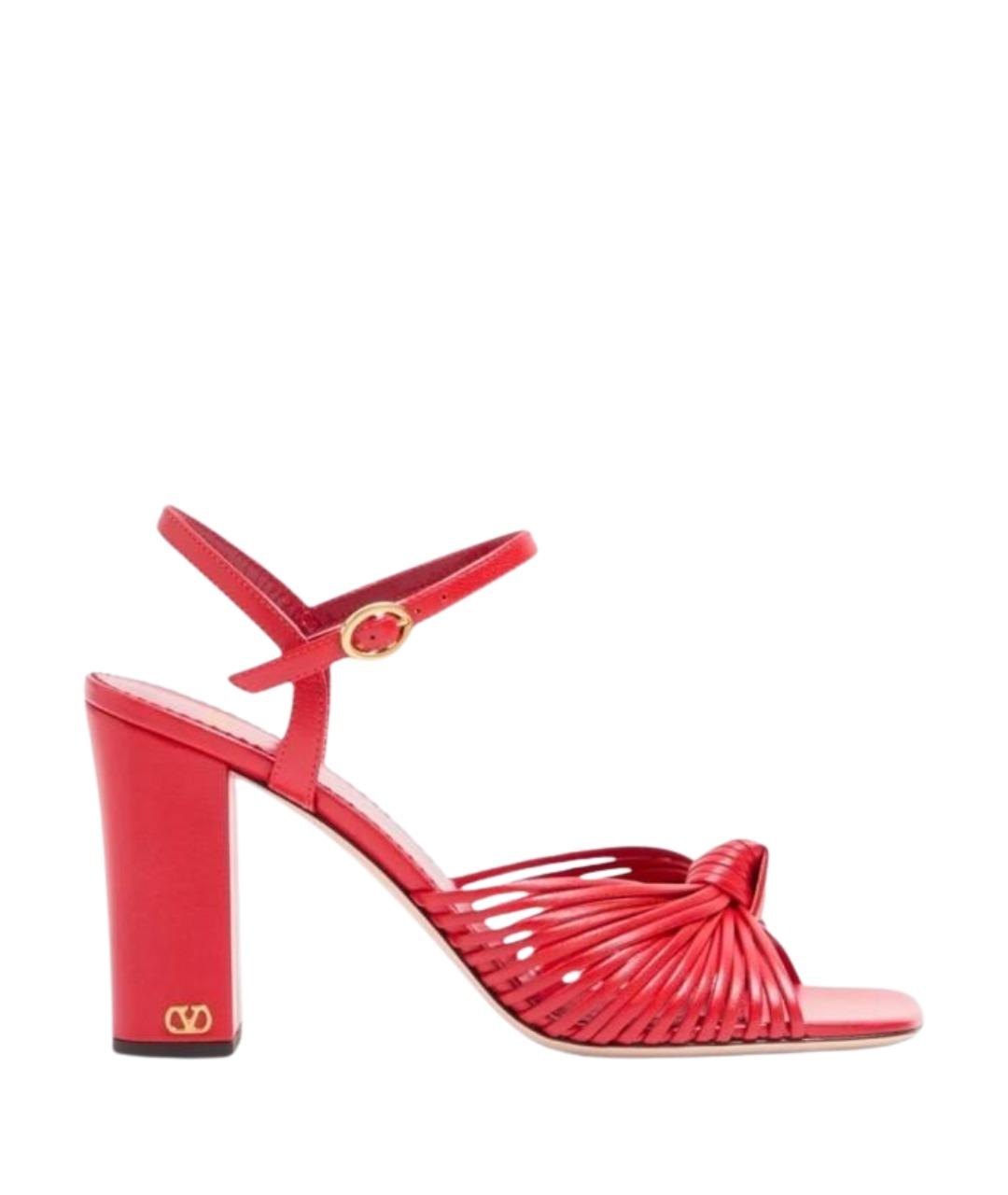 VALENTINO Красные кожаные босоножки, фото 1