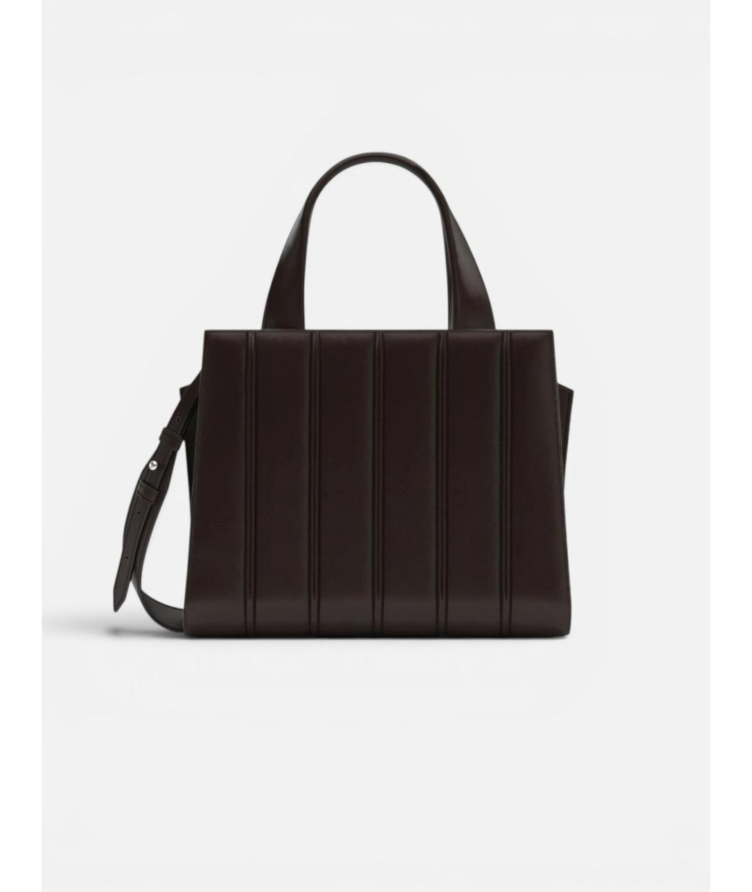 MAX MARA Коричневая кожаная сумка с короткими ручками, фото 1