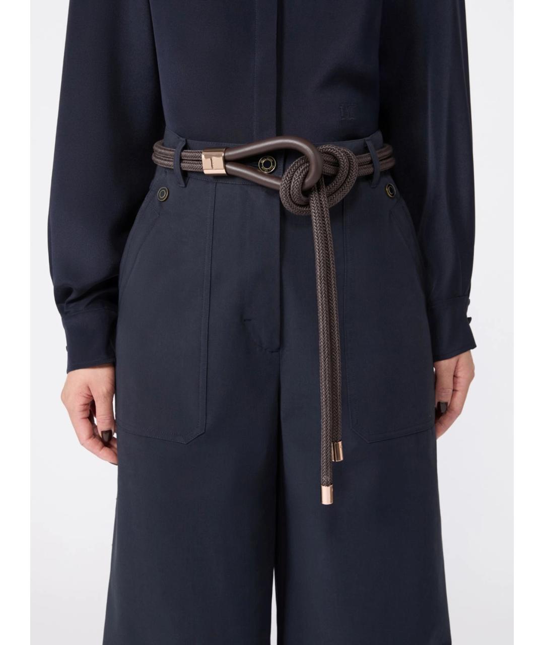 MAX MARA Коричневый кожаный ремень, фото 3