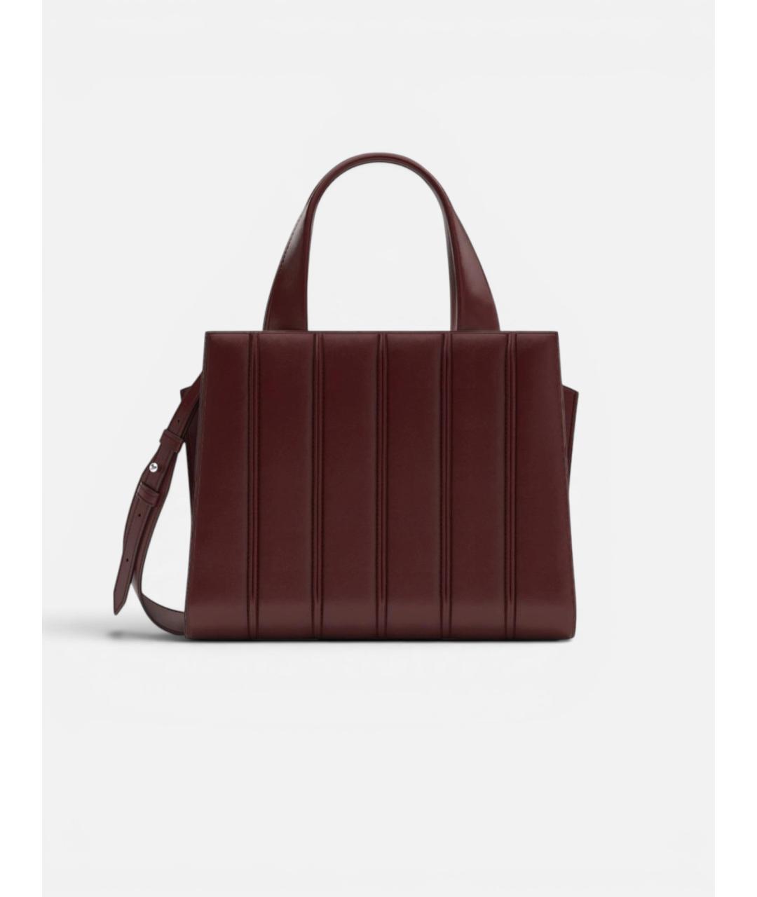 MAX MARA Бордовая кожаная сумка с короткими ручками, фото 1