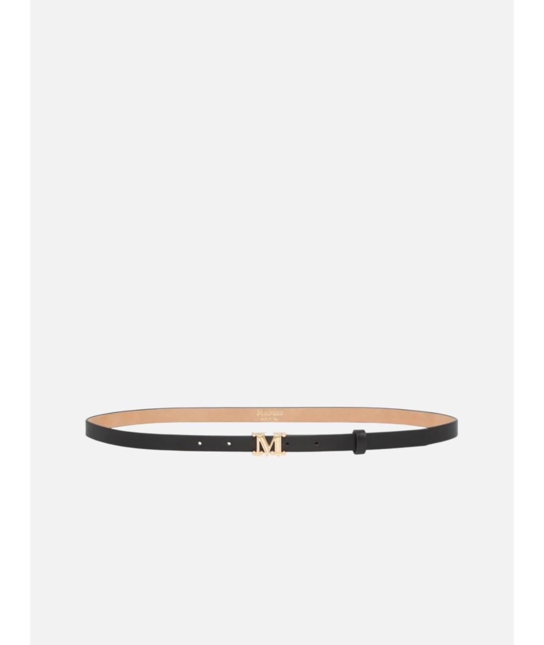 MAX MARA Черный кожаный ремень, фото 1