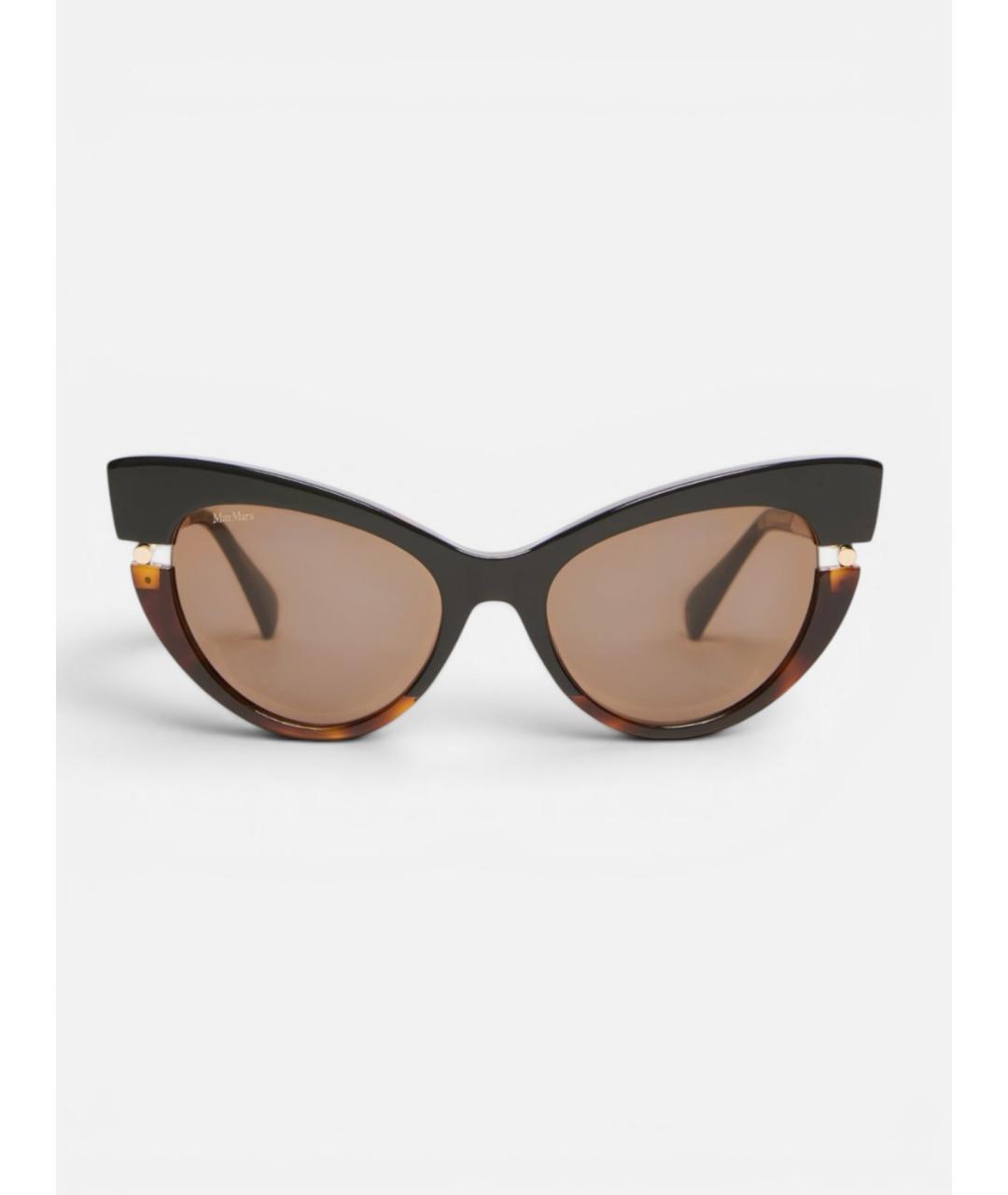 MAX MARA Коричневые металлические солнцезащитные очки, фото 1