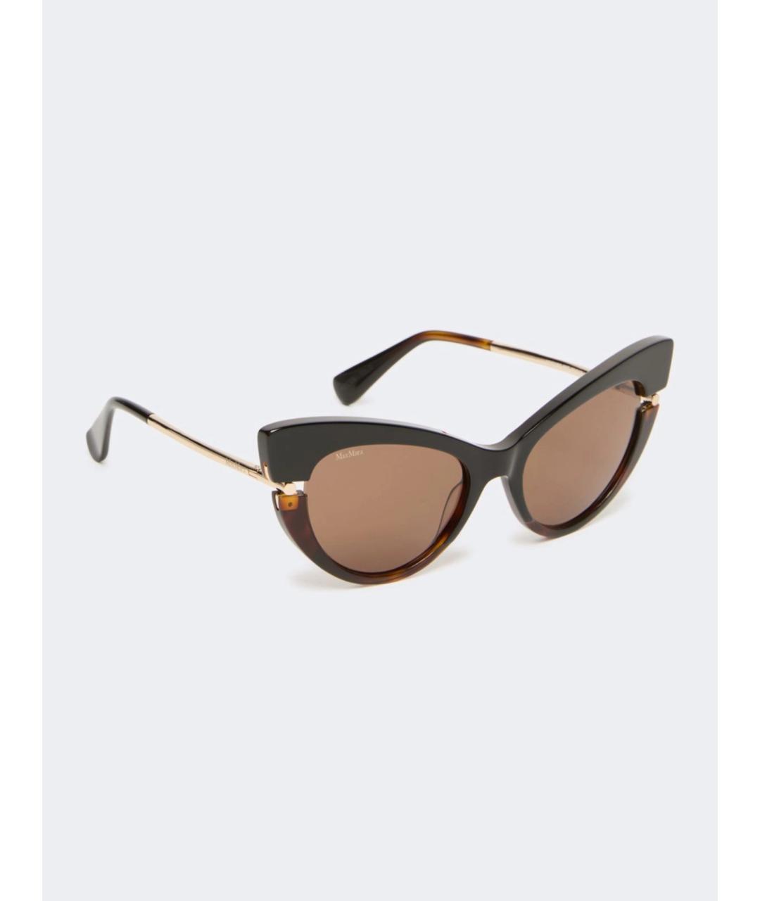 MAX MARA Коричневые металлические солнцезащитные очки, фото 3