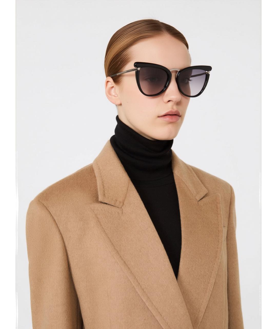 MAX MARA Черные металлические солнцезащитные очки, фото 2