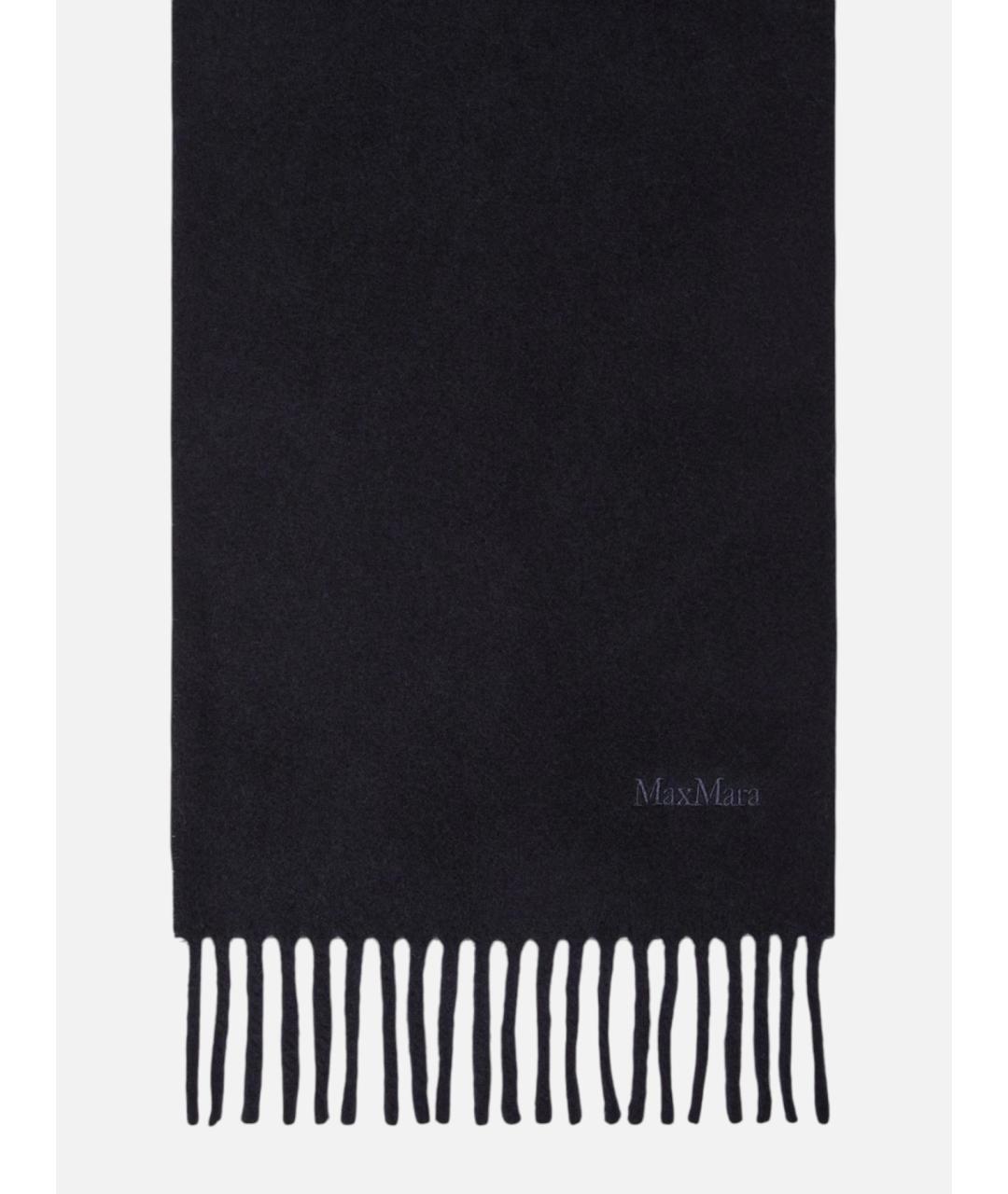 MAX MARA Темно-синий шерстяной шарф, фото 1