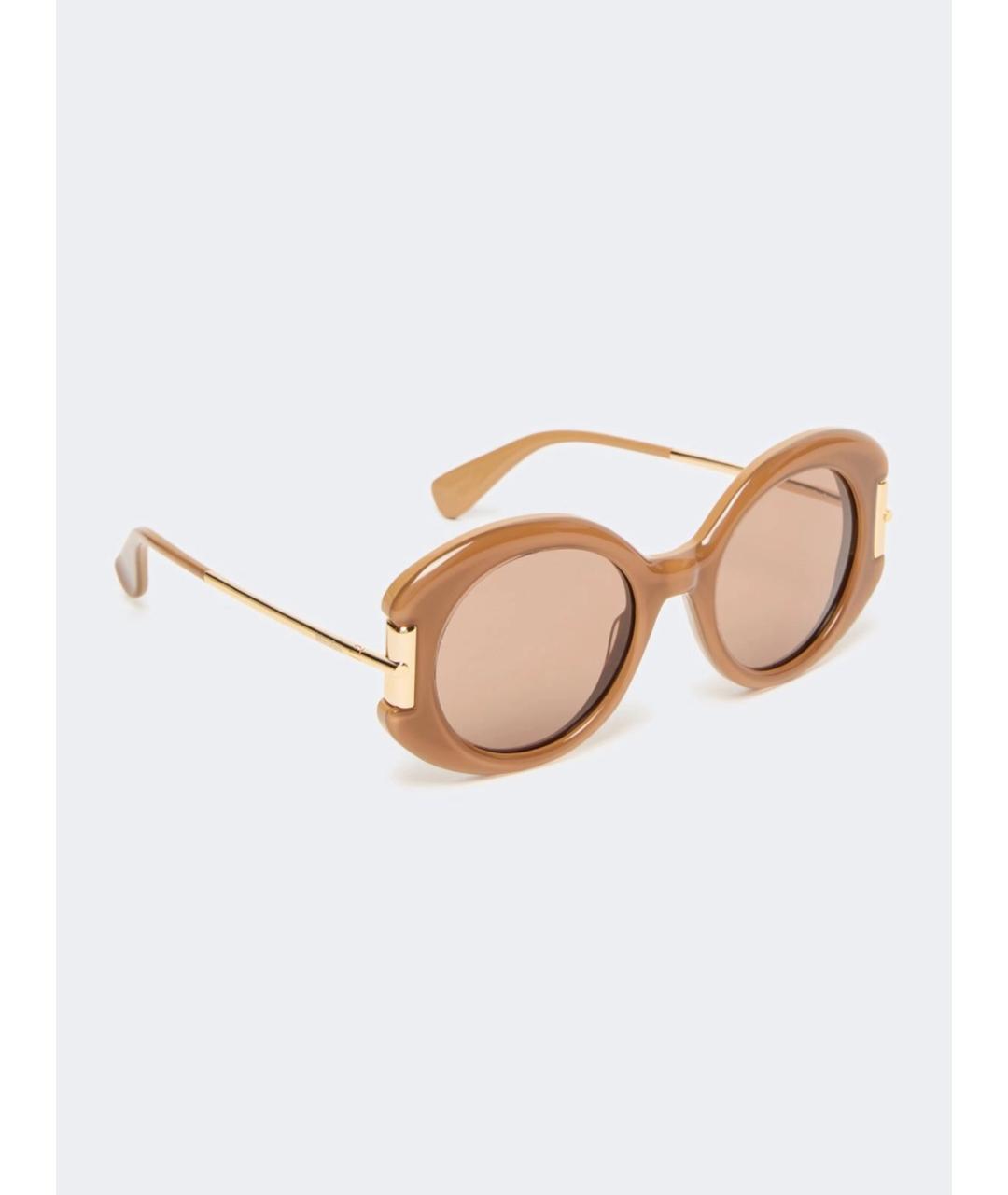 MAX MARA Бежевые пластиковые солнцезащитные очки, фото 2