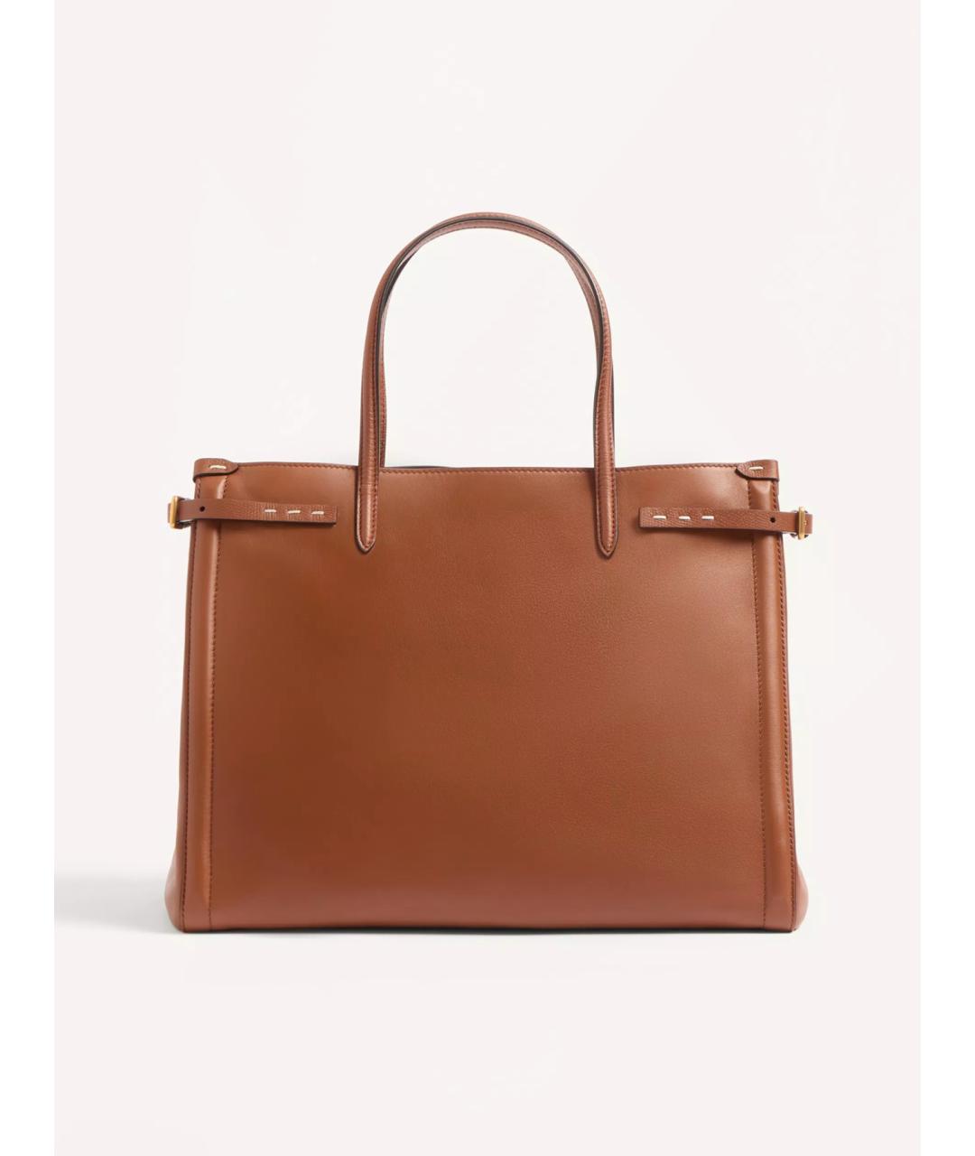 VALENTINO Коричневая кожаная сумка тоут, фото 3
