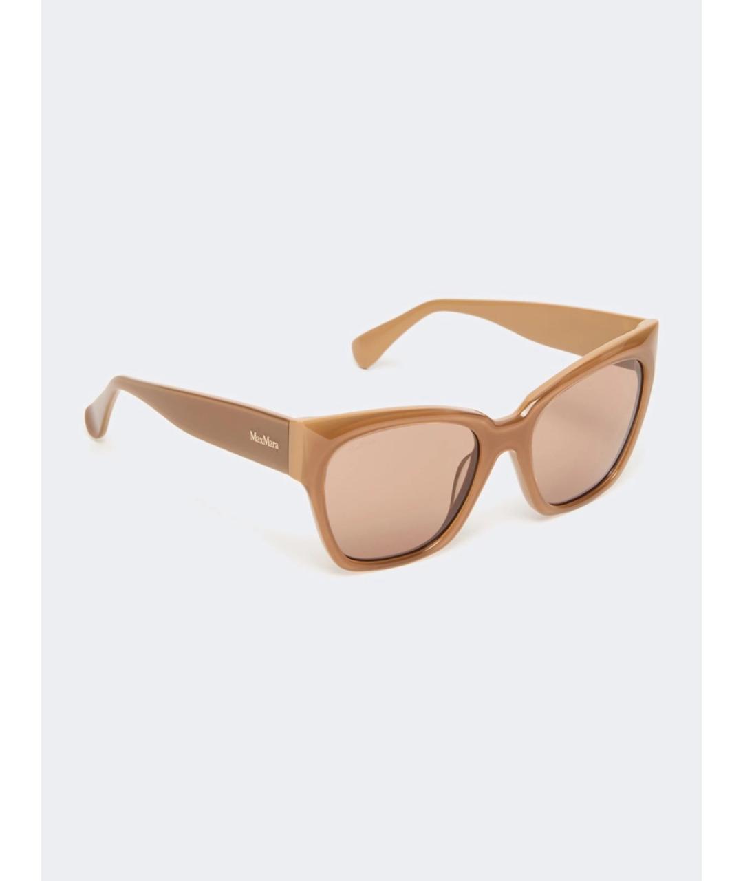 MAX MARA Бежевые пластиковые солнцезащитные очки, фото 3