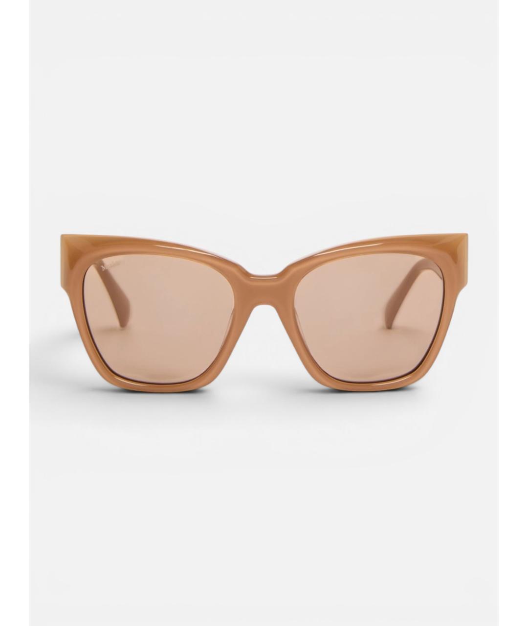 MAX MARA Бежевые пластиковые солнцезащитные очки, фото 1