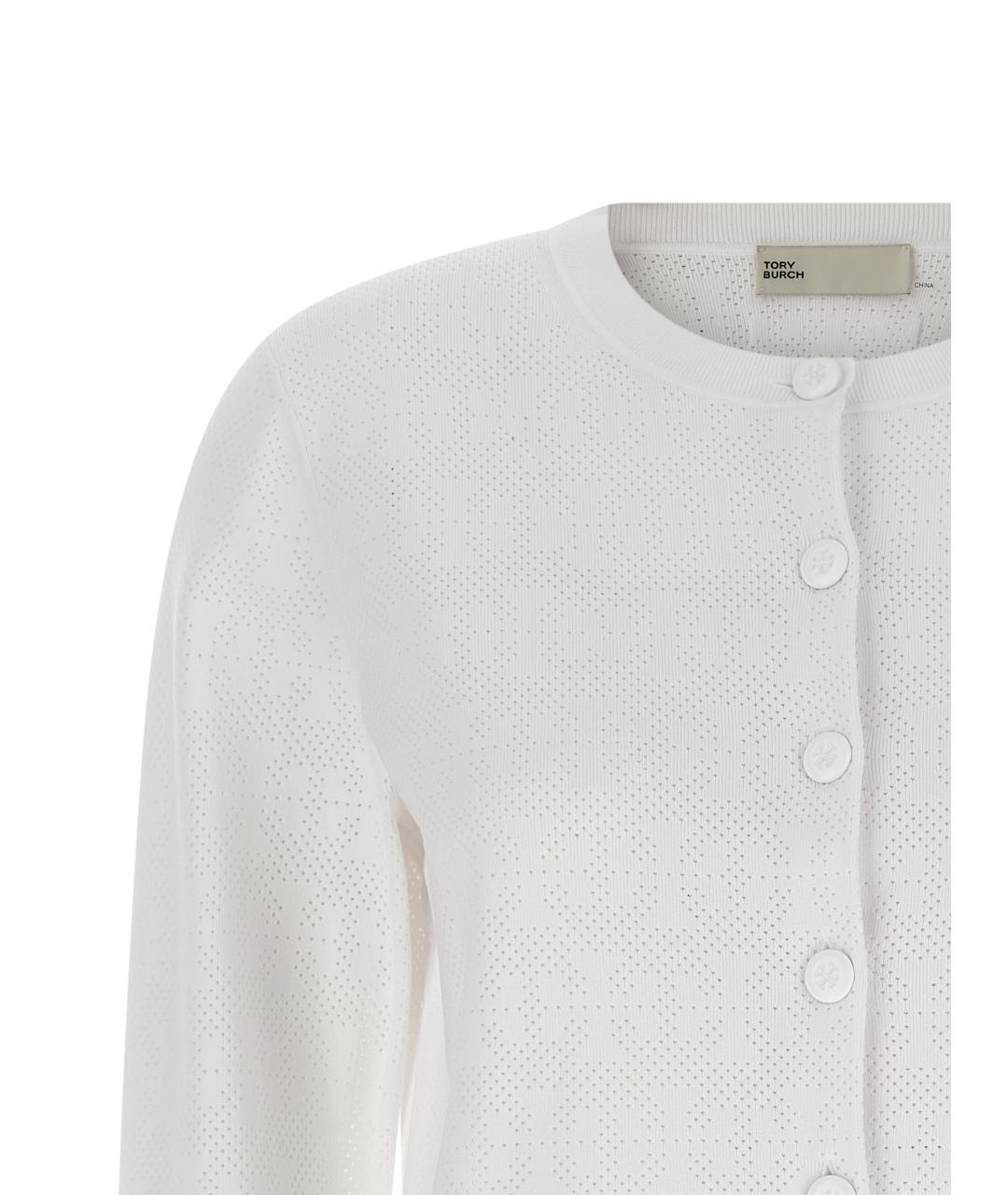TORY BURCH Белый вискозный кардиган, фото 3