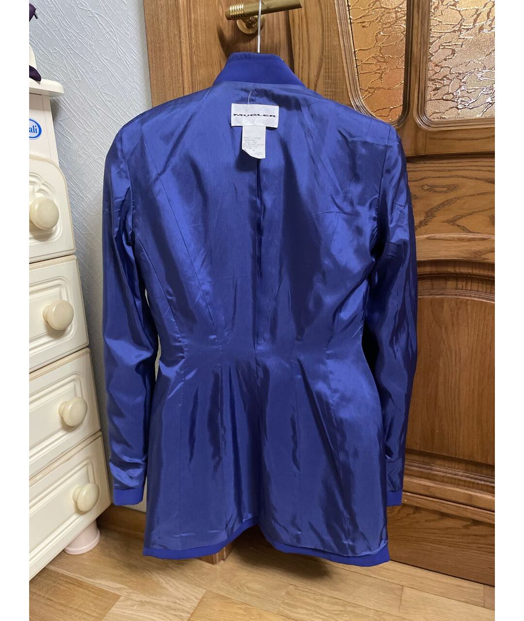 MUGLER VINTAGE Синий полиэстеровый жакет/пиджак, фото 3
