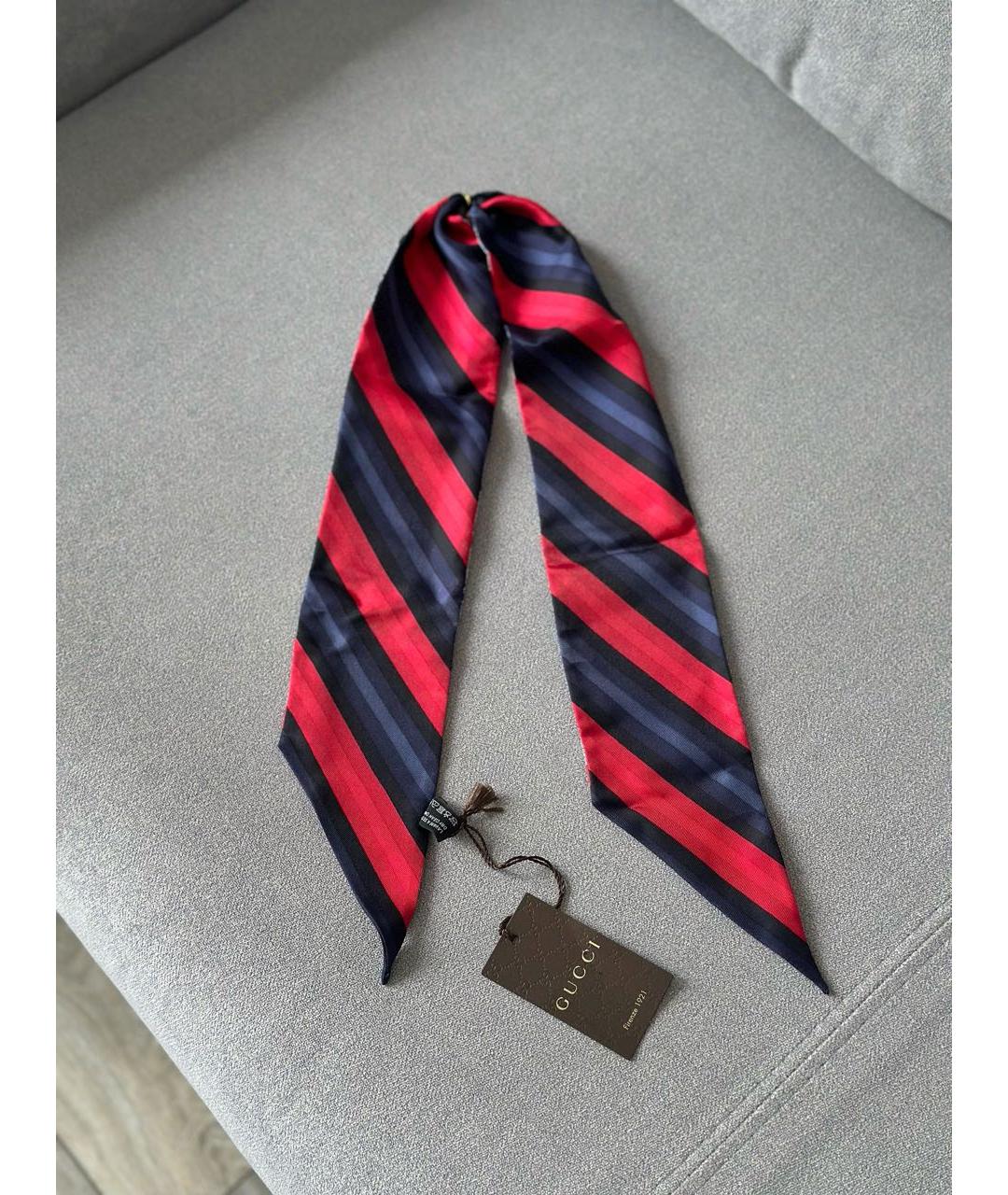 GUCCI Синий шелковый платок, фото 4