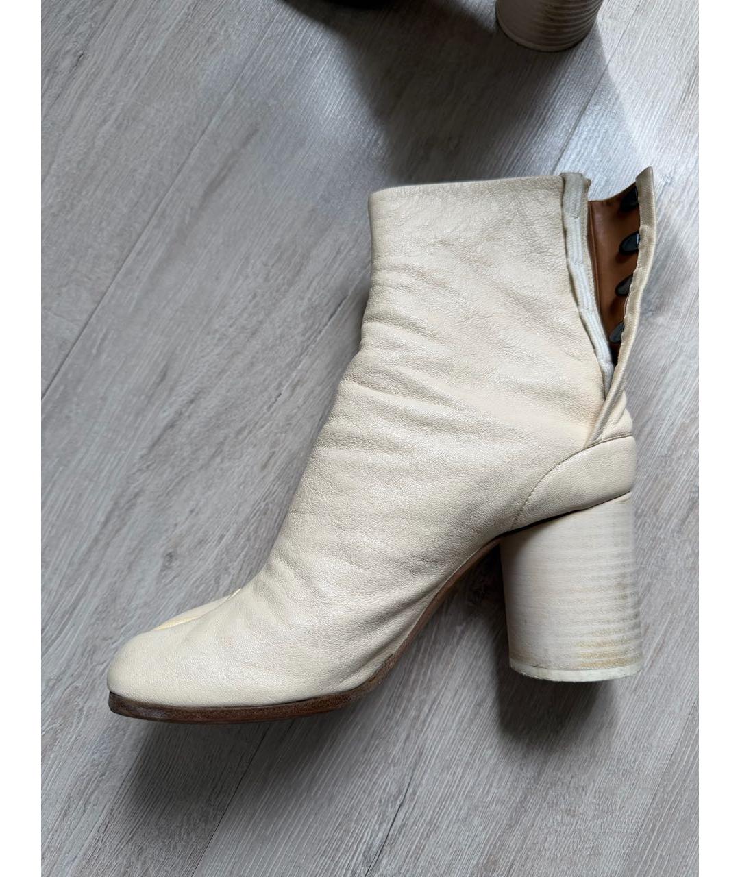 MAISON MARGIELA Бежевые кожаные ботильоны, фото 9