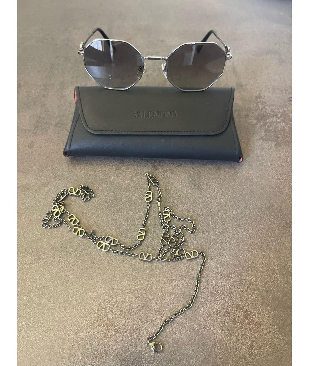 VALENTINO Серые металлические солнцезащитные очки, фото 2
