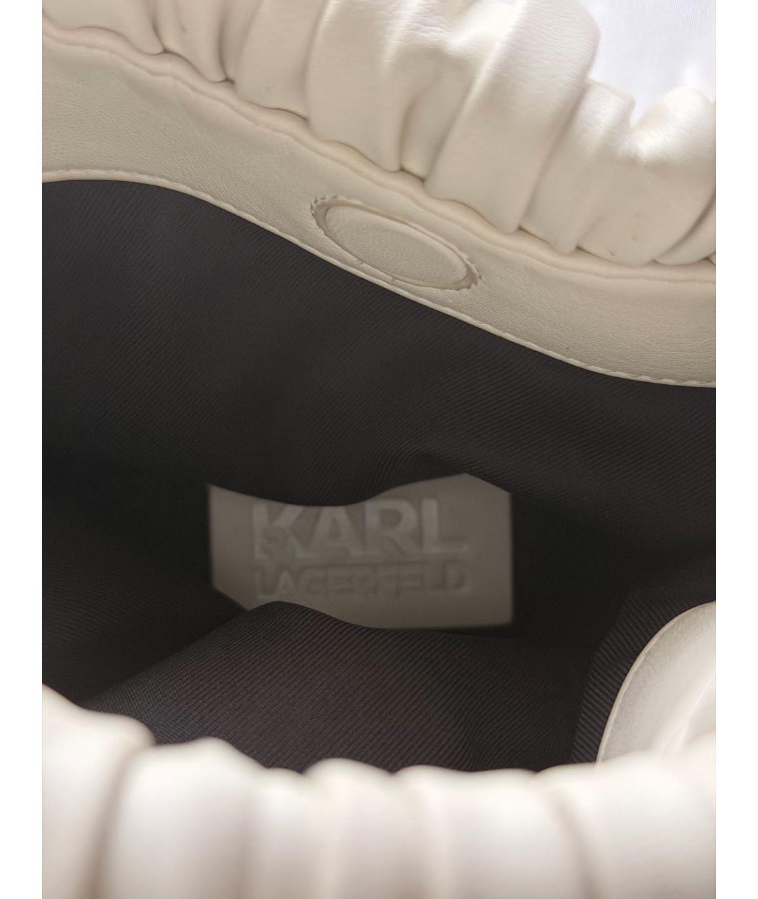 KARL LAGERFELD Белая кожаная сумка тоут, фото 4