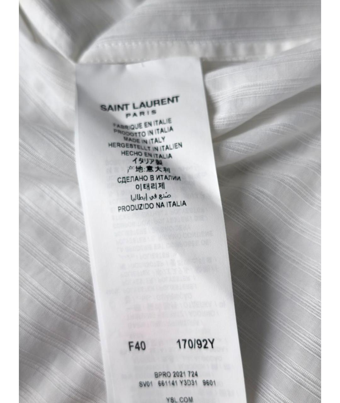 SAINT LAURENT Белая хлопковая блузы, фото 6