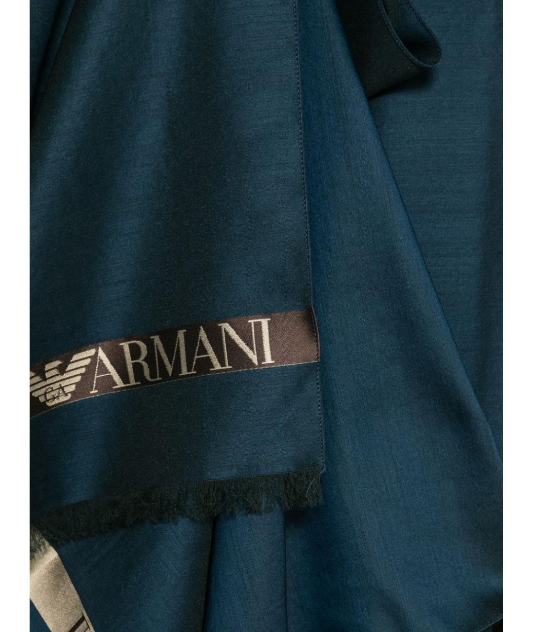 EMPORIO ARMANI Серый шерстяной шарф, фото 3