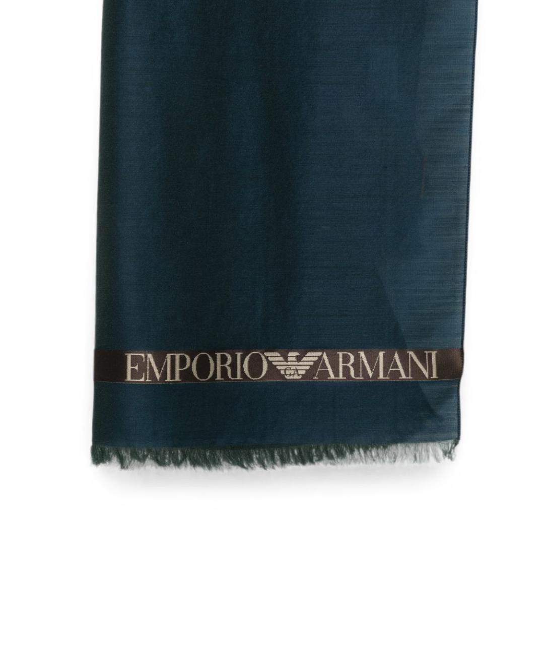 EMPORIO ARMANI Серый шерстяной шарф, фото 2