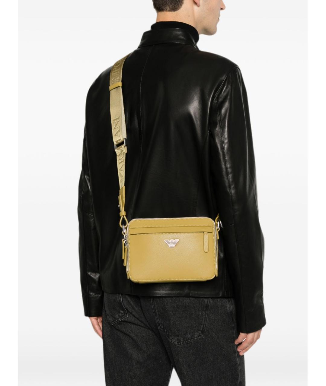 EMPORIO ARMANI Зеленая сумка на плечо из искусственной кожи, фото 3