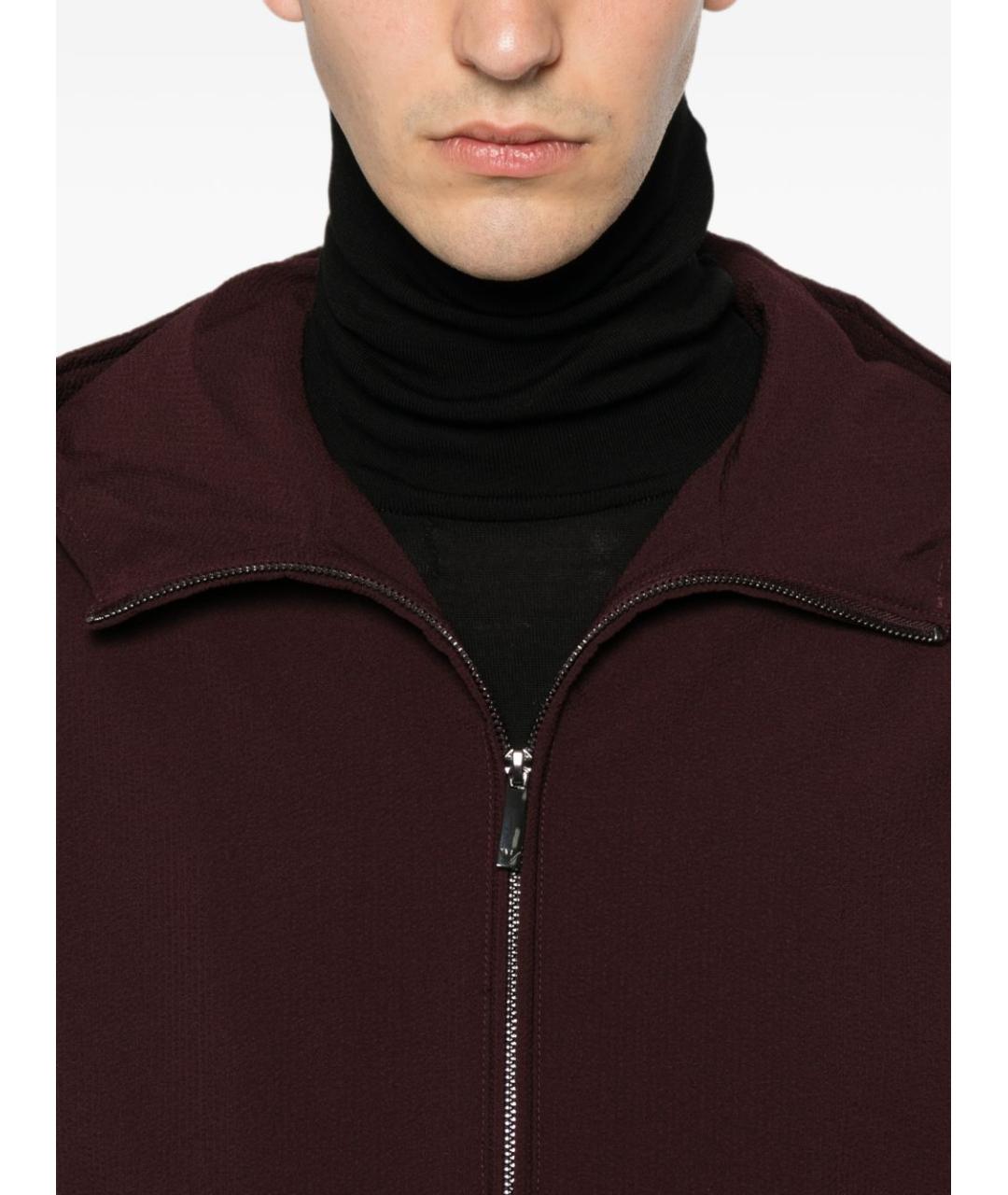 EMPORIO ARMANI Бордовая хлопко-эластановая куртка, фото 2