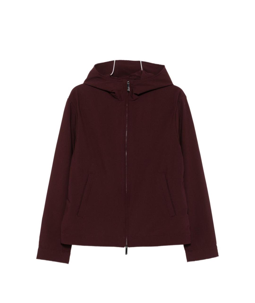 EMPORIO ARMANI Бордовая хлопко-эластановая куртка, фото 1