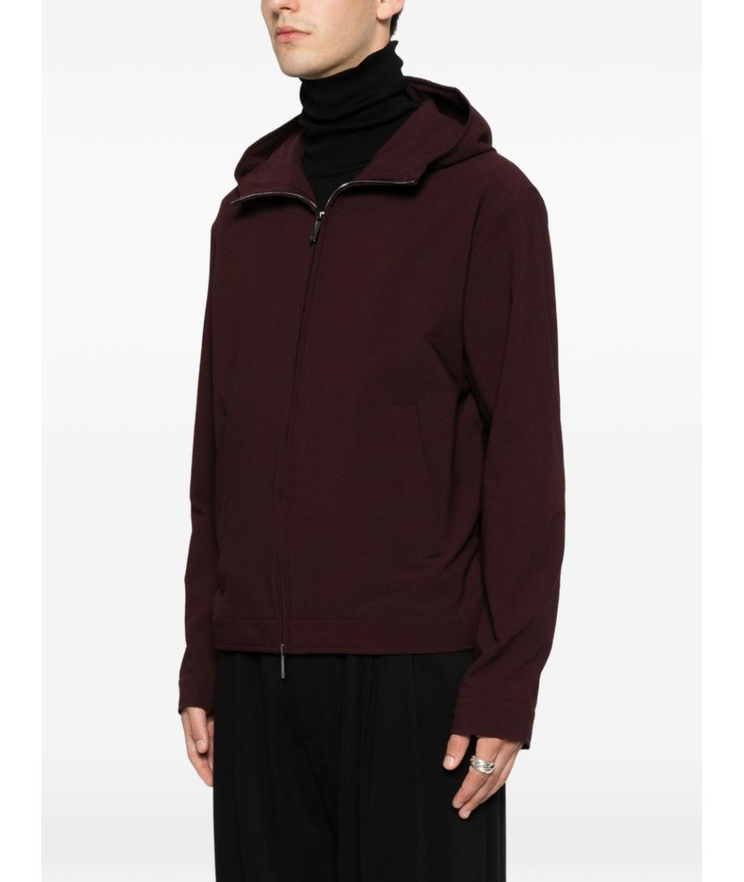EMPORIO ARMANI Бордовая хлопко-эластановая куртка, фото 4