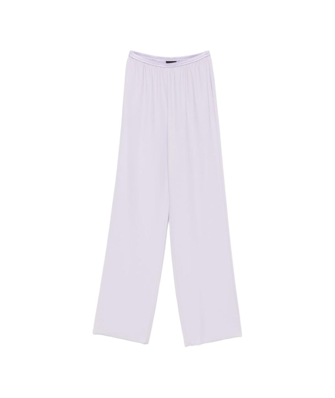 EMPORIO ARMANI Фиолетовые полиэстеровые прямые брюки, фото 1