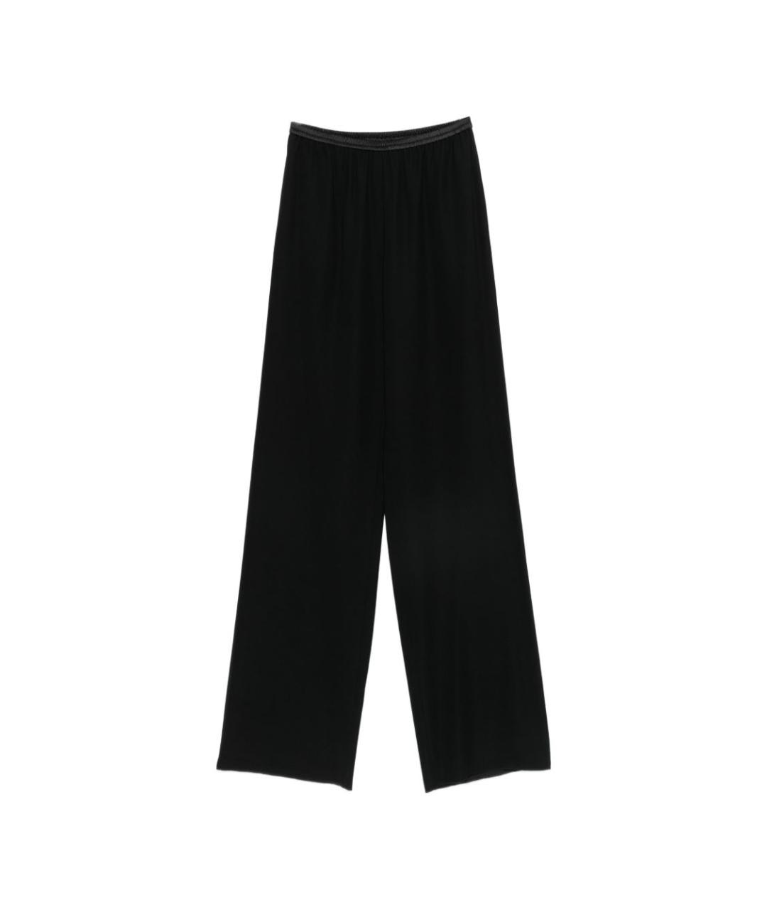 EMPORIO ARMANI Черные полиэстеровые прямые брюки, фото 1