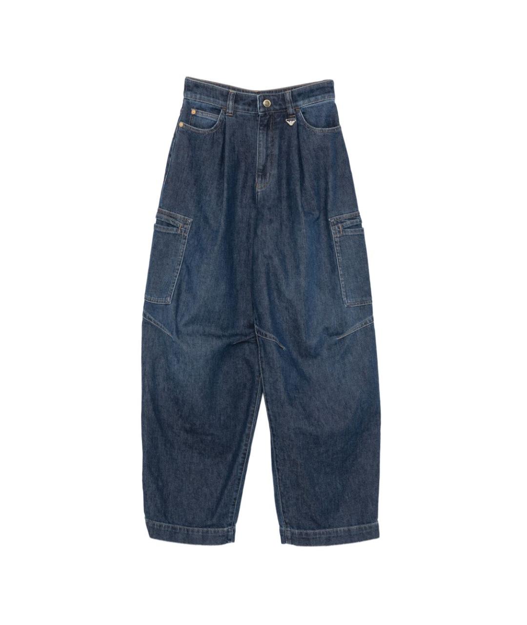 EMPORIO ARMANI Синие хлопковые прямые джинсы, фото 1