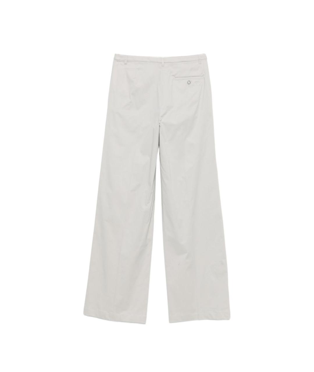 EMPORIO ARMANI Белые хлопковые прямые брюки, фото 3