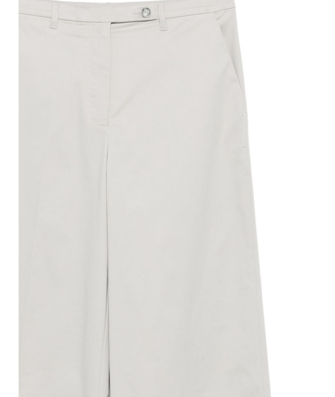 EMPORIO ARMANI Белые хлопковые прямые брюки, фото 2