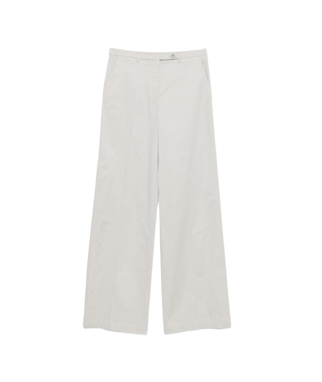 EMPORIO ARMANI Белые хлопковые прямые брюки, фото 1
