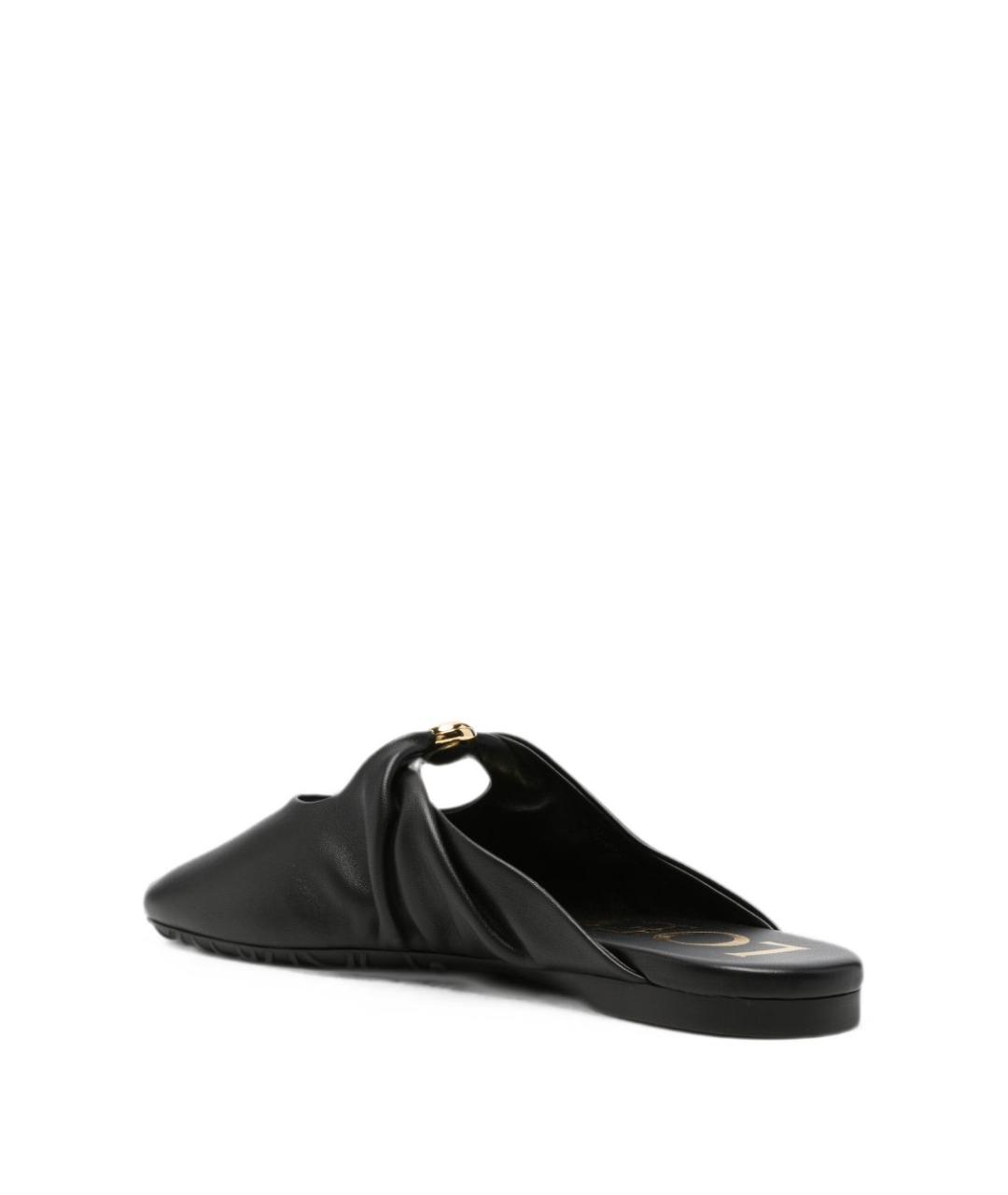 LOEWE Черные кожаные мюли, фото 3