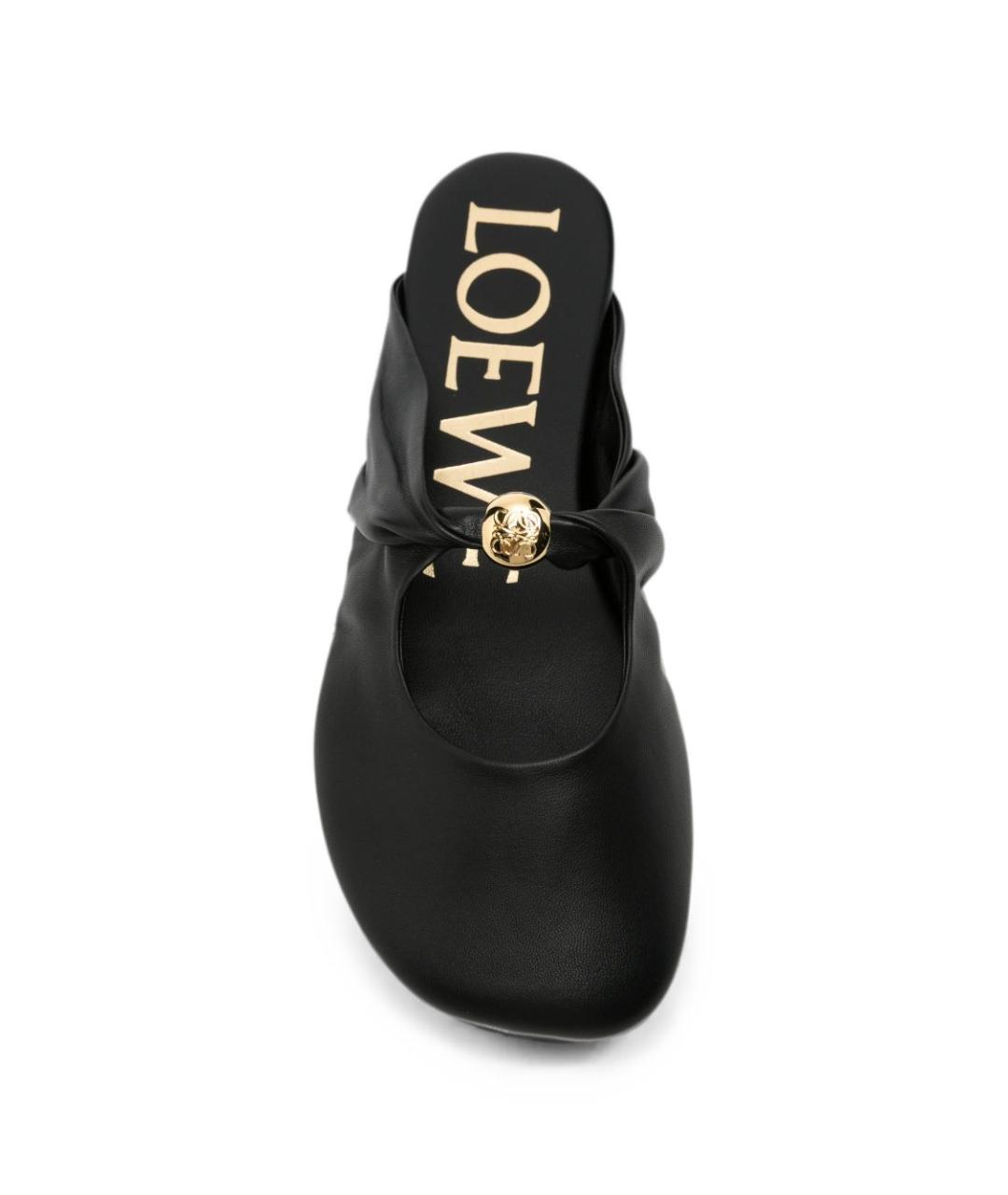 LOEWE Черные кожаные мюли, фото 4