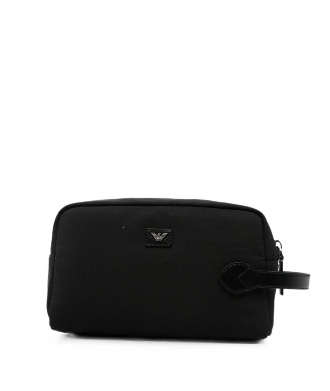 EMPORIO ARMANI Черная синтетическая барсетка, фото 1