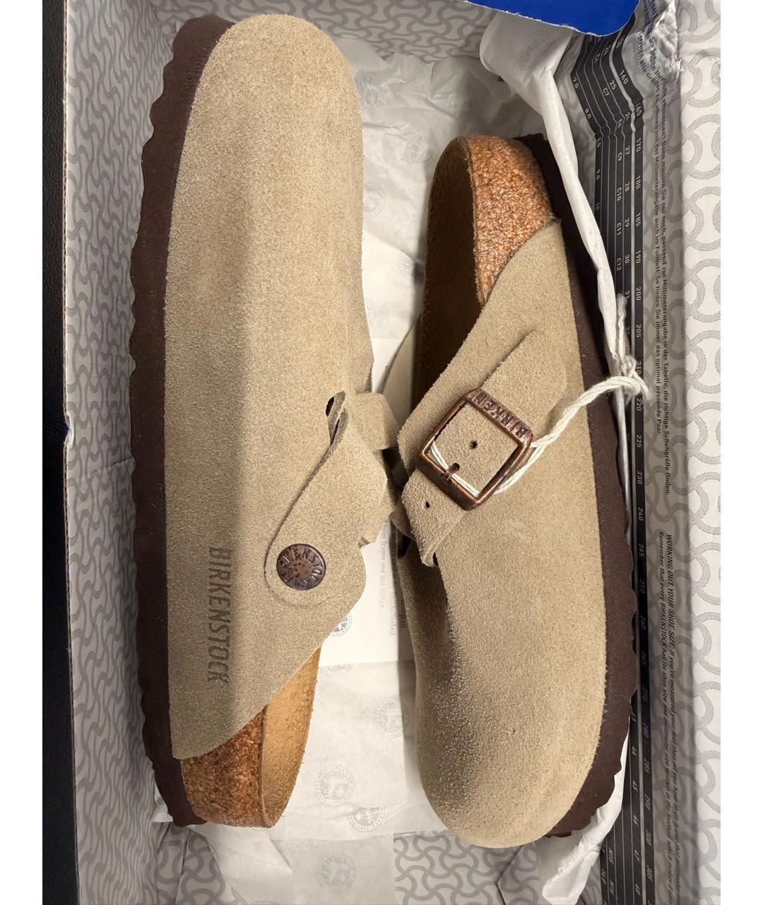 BIRKENSTOCK Бежевые замшевые сабо, фото 6