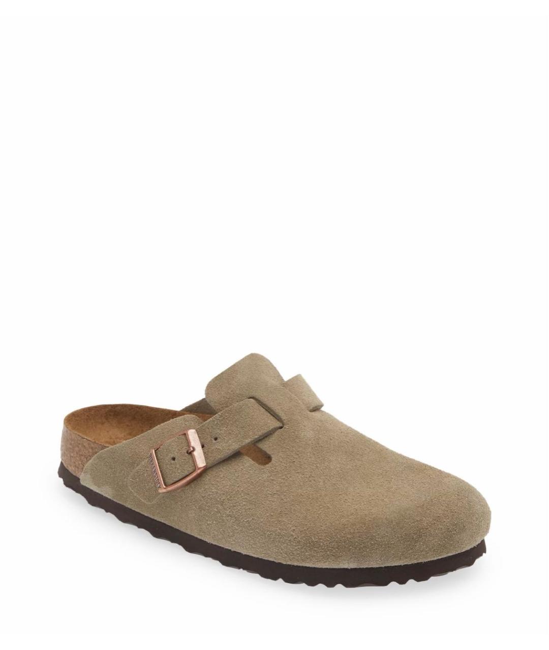 BIRKENSTOCK Бежевые замшевые сабо, фото 2
