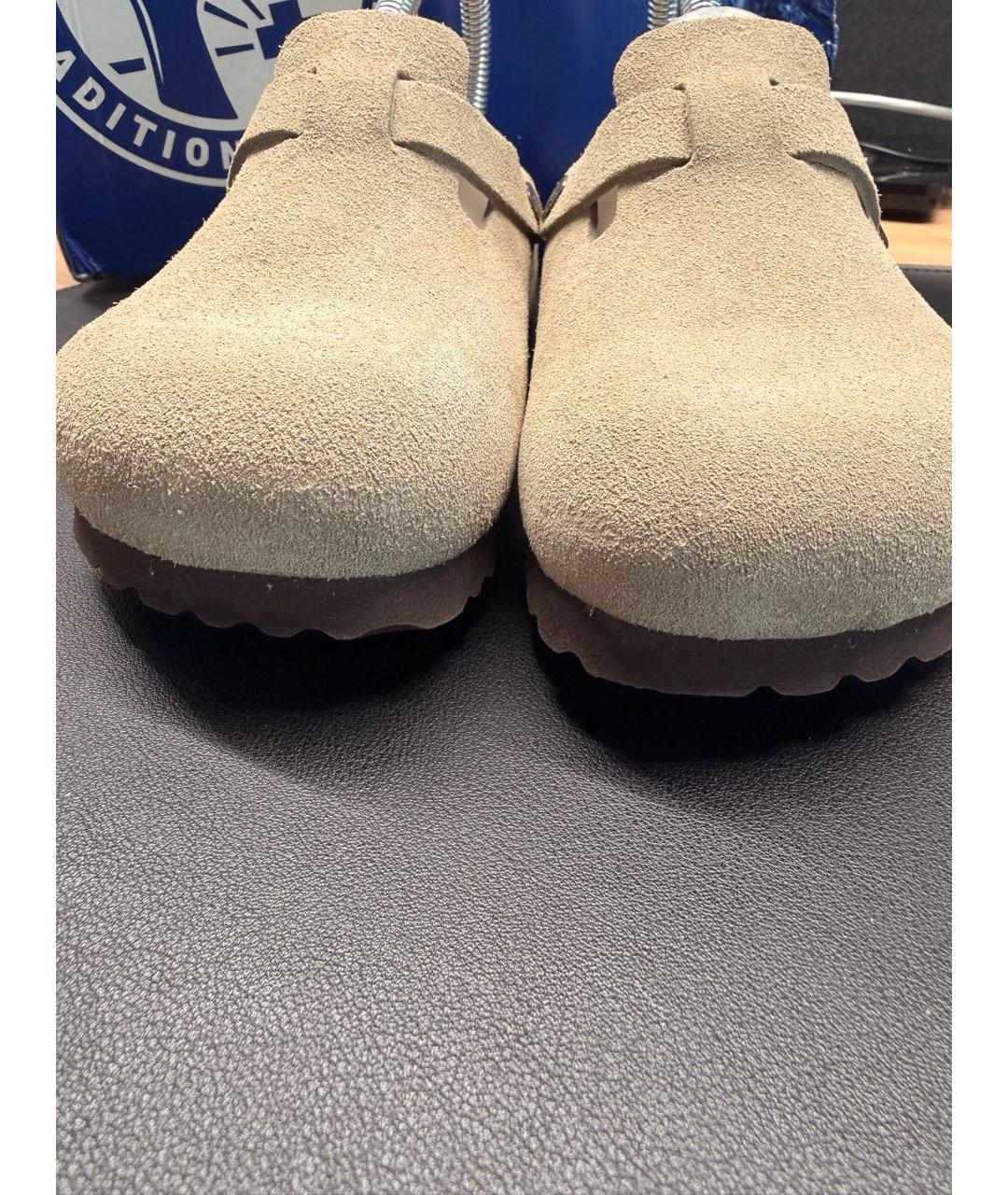 BIRKENSTOCK Бежевые замшевые сабо, фото 5