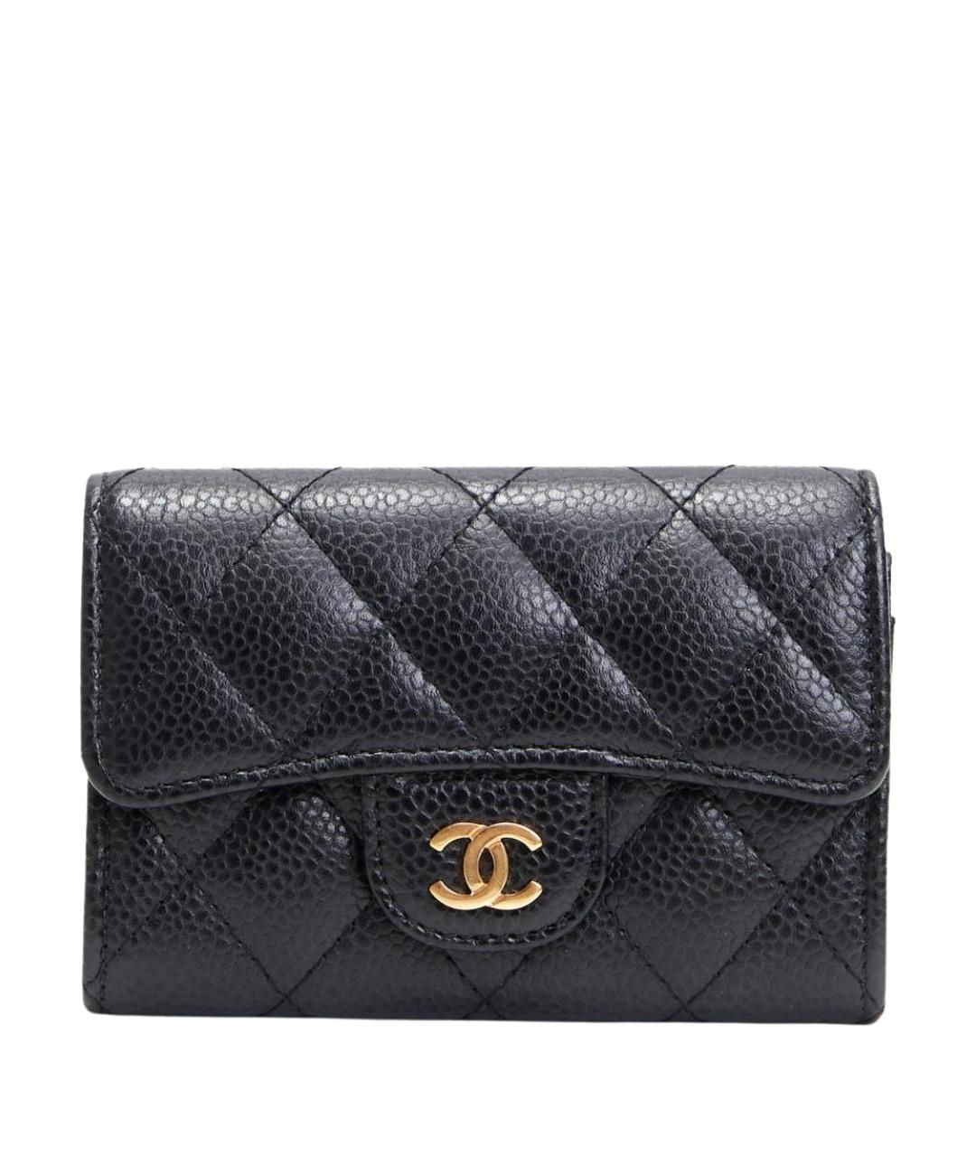 CHANEL Черный кожаный кошелек, фото 1