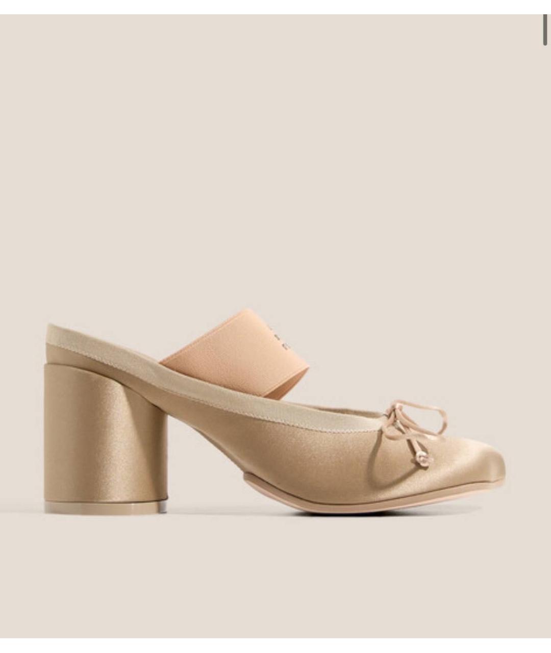 MM6 MAISON MARGIELA Золотые текстильные мюли, фото 9