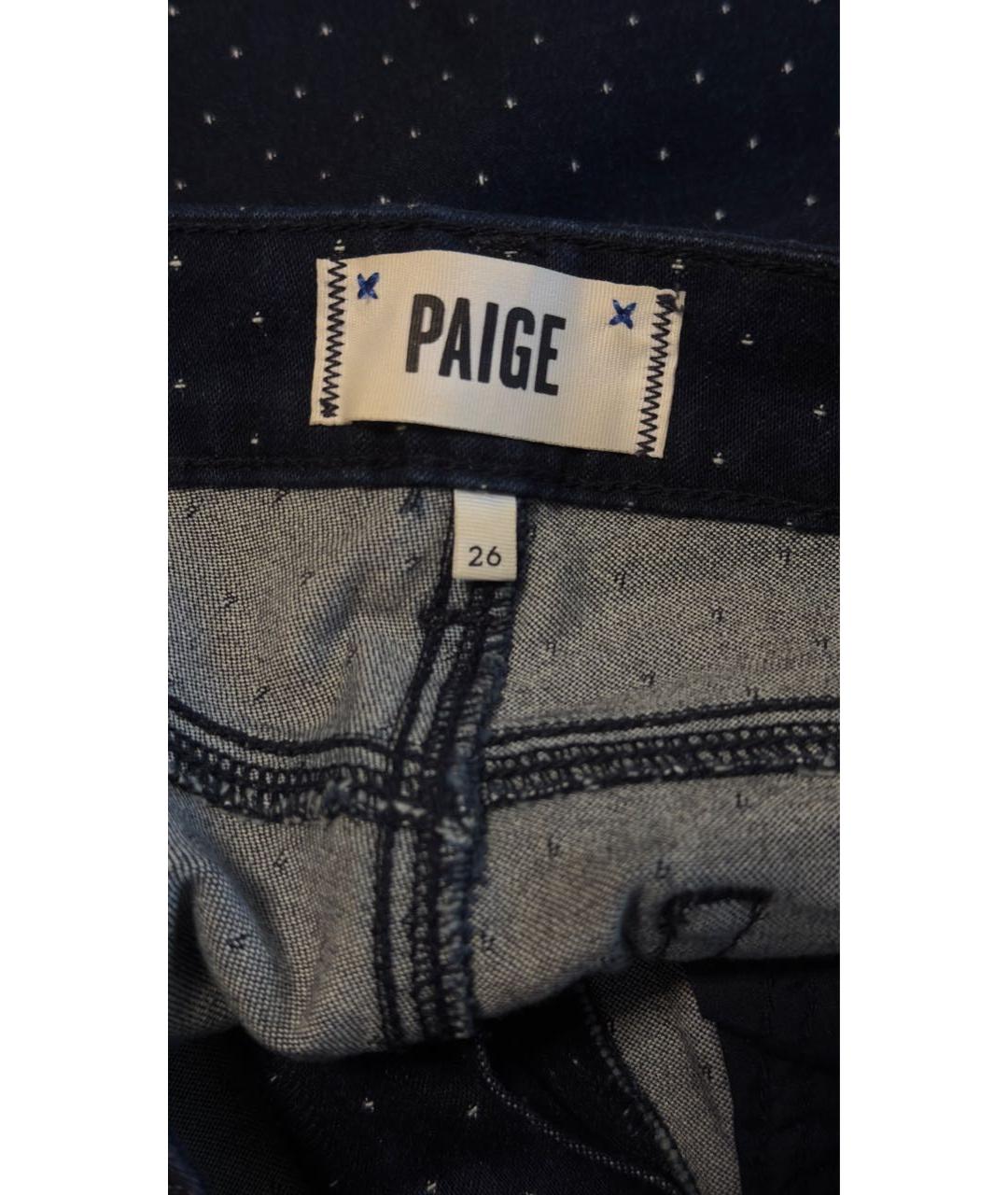 PAIGE Темно-синие хлопко-эластановые джинсы слим, фото 2