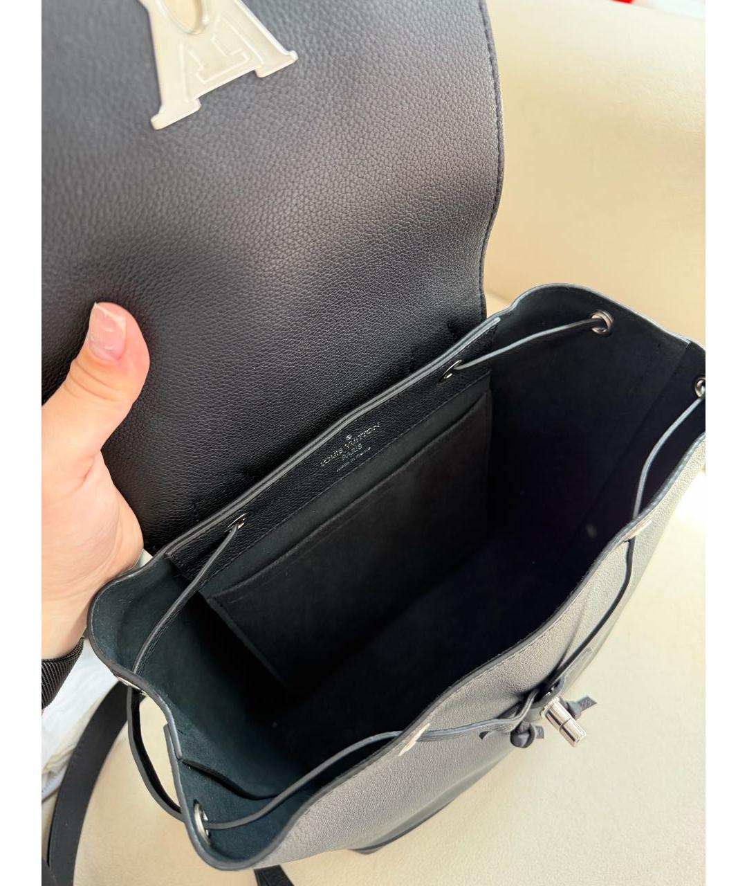 LOUIS VUITTON Черный кожаный рюкзак, фото 4