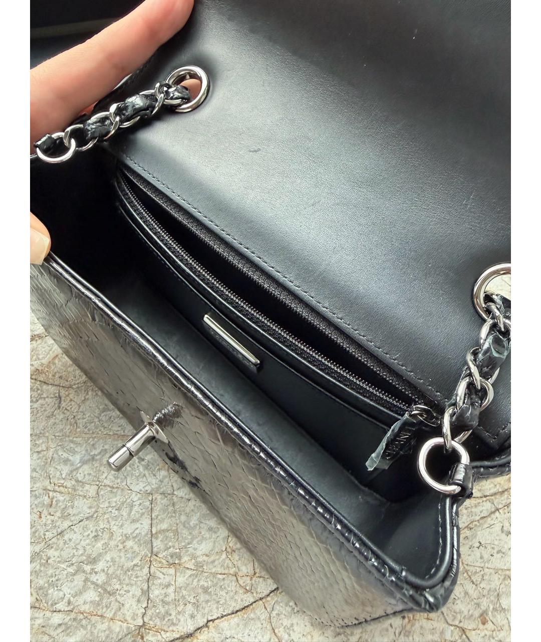 CHANEL Черная кожаная сумка через плечо, фото 4