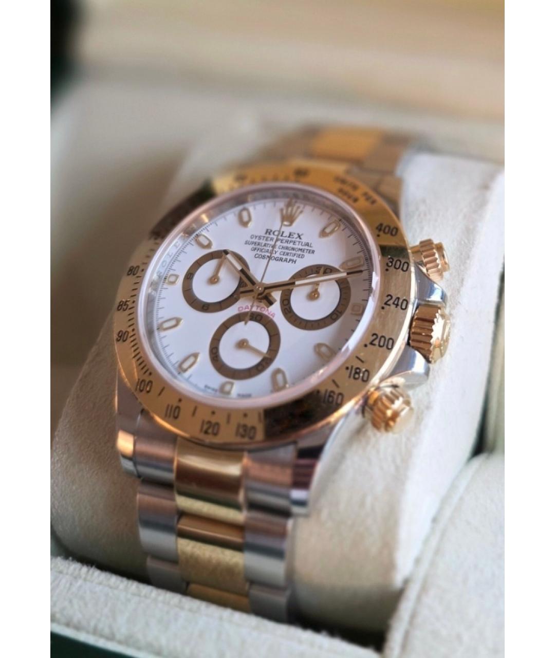ROLEX Белые часы из желтого золота, фото 5