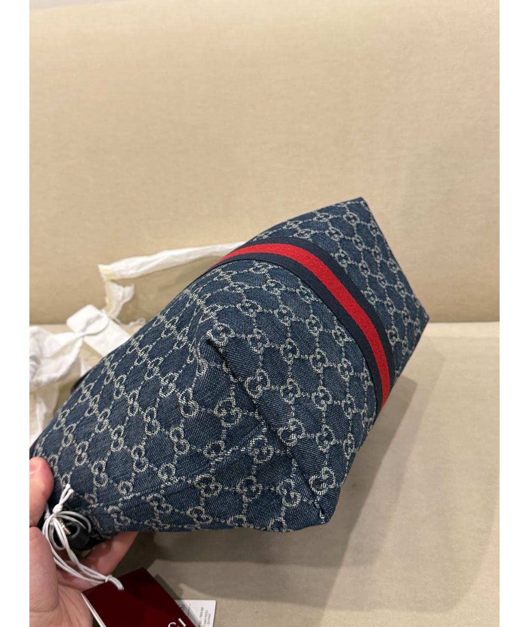 GUCCI Темно-синяя деним сумка тоут, фото 6