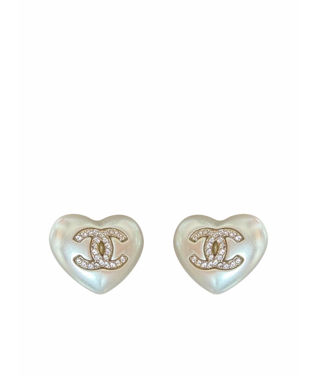 CHANEL Бежевые серьги, фото 1