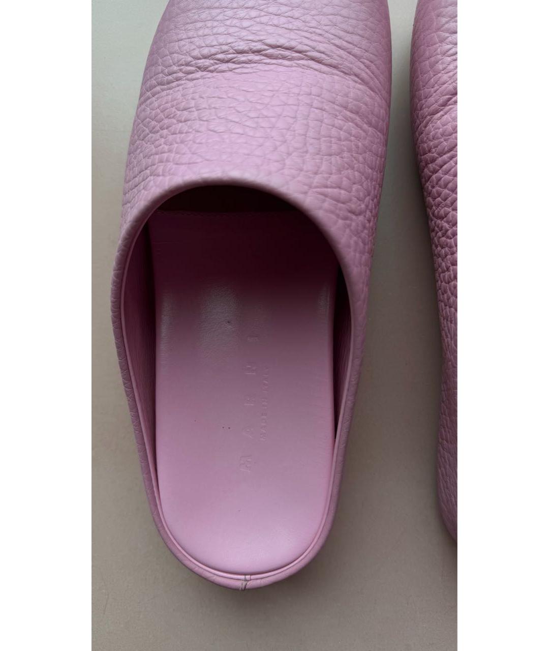 MARNI Розовые кожаные мюли, фото 7