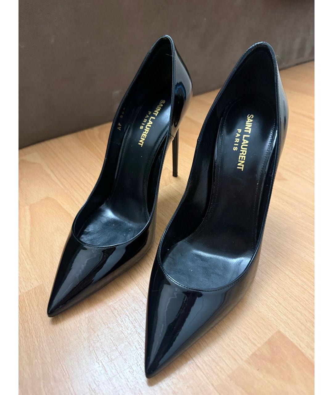 SAINT LAURENT Черные туфли из лакированной кожи, фото 2